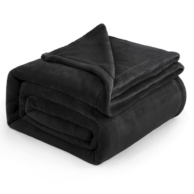 Manta Bedsure Fleece California King Size, franela negra