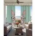 thumbnail image 3 of Green Cute Bunny Blackout Curtains 54 Inch Length 2 Panels Set for Living Room Bedroom, Funny Rabbits Modern Art Room Darkening Window Curtains Thermal Insulated Black Out Curtain 52"x54", 3 of 8