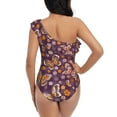 thumbnail image 5 of Haiem Buffalo Plaid and Butterflys Women's One Piece Swimsuits Tummy Control One Shoulder Bathing Suits Ruffle Swimwear-Small, 5 of 8