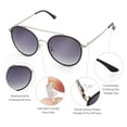 thumbnail image 2 of 2 Round Sunglasses for Adult Female Women with Case, Grey Gradient Lens, 2 of 7