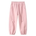 thumbnail image 2 of UQJfacai Boys Baggy Sweatpants Wide Leg Casual Pants Kids Fall Winter Elastic Waist Cinch Bottom Athletic Jogger Pants with Pockets 3-15 Years, 2 of 3