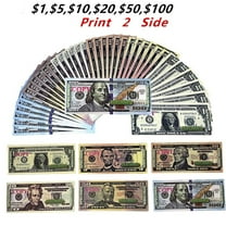 144 PC Educational Play Money Set for Kids, Print 2 Side - Bills of $1-$100 Actual Size
