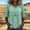 thumbnail image 5 of Womens Short Sleeve Tops Summer 2026 Trendy Boat Day Outfits Dressy Casual Blouses for Work Vacation Mode, 5 of 6