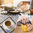 thumbnail image 4 of Pioneer Flower Kitchen Oven Mitt and Pot Holder Sets 2 Pcs for Baking, Cooking and Grilling, Heat Resistant Up To 392 °F, 4 of 7