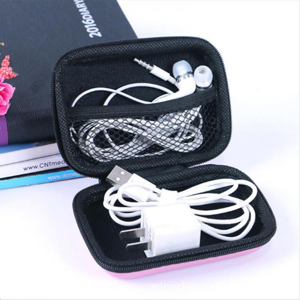 Earphone Carry Storage Case Bag Earbud Cable Plug Zip Pouch Organiser Boxes 