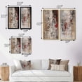 thumbnail image 4 of Designart "Fading Passion Retro Beige and Red Abstract" Abstract Painting Framed Wall Art Set Of 2 - Modern Red Frame Gallery Set For Office Decor, 4 of 6