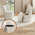 thumbnail image 4 of AFO 360° Swivel Accent Chair,Modern Upholstered Barrel Chair with Hidden Storage for Living Room Bedroom,Beige, 4 of 7