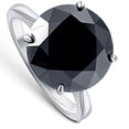 thumbnail image 2 of Pompeii3 8Ct Black Moissanite Solitaire Engagement Ring 10k White Gold, 2 of 6