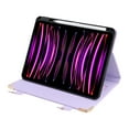 thumbnail image 6 of Case for iPad Air 13 2024/Pro 12.9 2022/2021/2020/2018, Folio Stand PU Leather Crossbody Strap Cover with Shoulder Strap, Multi-Card Slots Zipper Pocket Pen Slot Envelope Pocket Wallet Case, Purple, 6 of 11