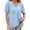 Blue, variant on WIZUTIZ Plus Size Tops for Women up to 30% Off Trendy Work Out Plus Size Shirts Short Sleeve Ultra Soft Ladies Tshirt Lightweight Solid Fluffy Tshirts Retro Plus T-shirt Cozy Style V-Neck Blouse Bl
