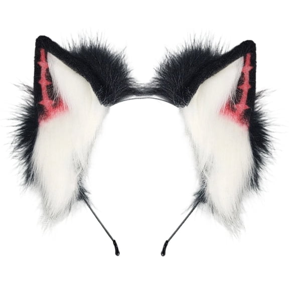 Yvsxxv 1Pc Black Wolf Ear Faux Fur Headband Hair Accessories