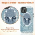 thumbnail image 2 of Cute Denim Bow Phone Case, Blue Gingham & Lace Cottagecore Design with Heart Accent, Soft Aesthetic Cover Compatible with iPhone 16 15 14 13 12 11 Plus Pro Max Mini, 2 of 6
