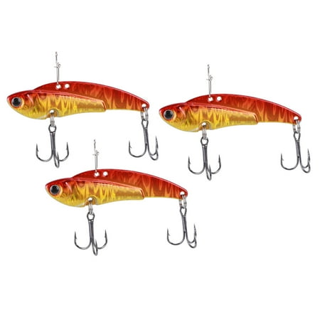 2024,3PCS Metal Artificial Lure All Swimming Layer Sinking Vibration Hard Bait Fishing TackleGolden