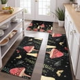 thumbnail image 2 of Red Mushroom Butterfly Black Pattern Kitchen Rugs Sets Of 3,Kitchen Runner Rugs Non Skid Washable,Decorative Kitchen Floor Mats for Kitchen,Sink,Laundry,17"x30"+ 17"x47" + 17"x59", 2 of 6