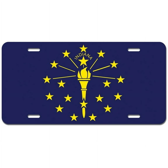 Indiana State Flag Novelty Metal Vanity License Tag Plate