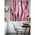 thumbnail image 4 of Pink Brown Sheer Curtains 72 Inches Long 2 Panels Abstract Light Filtering Semi Sheer Window Curtains Drapes for Bedroom Living Room 52"x72", 4 of 6