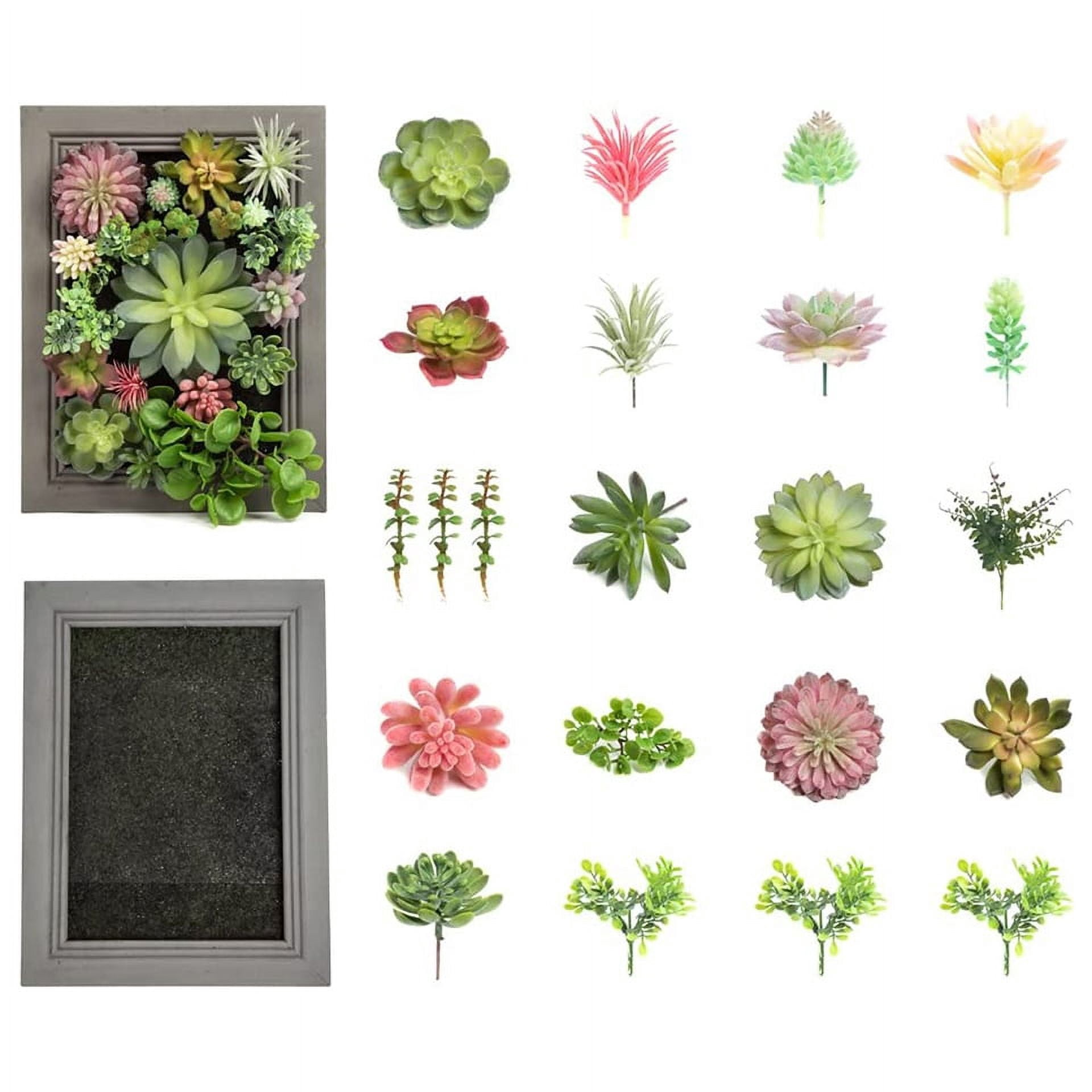 K-Cliffs 3D Hanging Wall Art w/Succulent Plants, in a Rectangle Wooden Frame Dimensions: 11.8 W x 2.2 D x 15.8 H (in inches), Home Decor