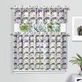 thumbnail image 2 of Kitchen Curtains 36 Inch Short - 3 Panel Set, Shark Whale Dolphin Ocean Theme, Rod Pocket Window Curtain, 100% Polyester for Nautical Farmhouse Kitchen, Easy Wash, 2 of 6