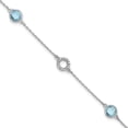 thumbnail image 5 of Auriga Fine Jewelry 925 Sterling Silver Blue Topaz and 0.05 Ct Diamond Bracelet 7.25 inch for Women (L- 7.25inch, W- 6mm), 5 of 6