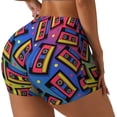 thumbnail image 2 of Kdxio Vintage Audio Cassettes Print Workout Shorts for Women Seamless Soft Smooth Gym Yoga Scrunch Active Shorts, 2 of 5