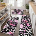 thumbnail image 2 of Pink Leopard Pattern Kitchen Rugs Sets Of 3,Kitchen Runner Rugs Non Skid Washable,Decorative Kitchen Floor Mats for Kitchen,Sink,Laundry,17"x30"+ 17"x47" + 17"x59", 2 of 6