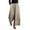 Beige, variant on Womens Workwear Pants Casual Stripe Print Elastic Waist Pocket Loose Wide Leg Trousers Activewear