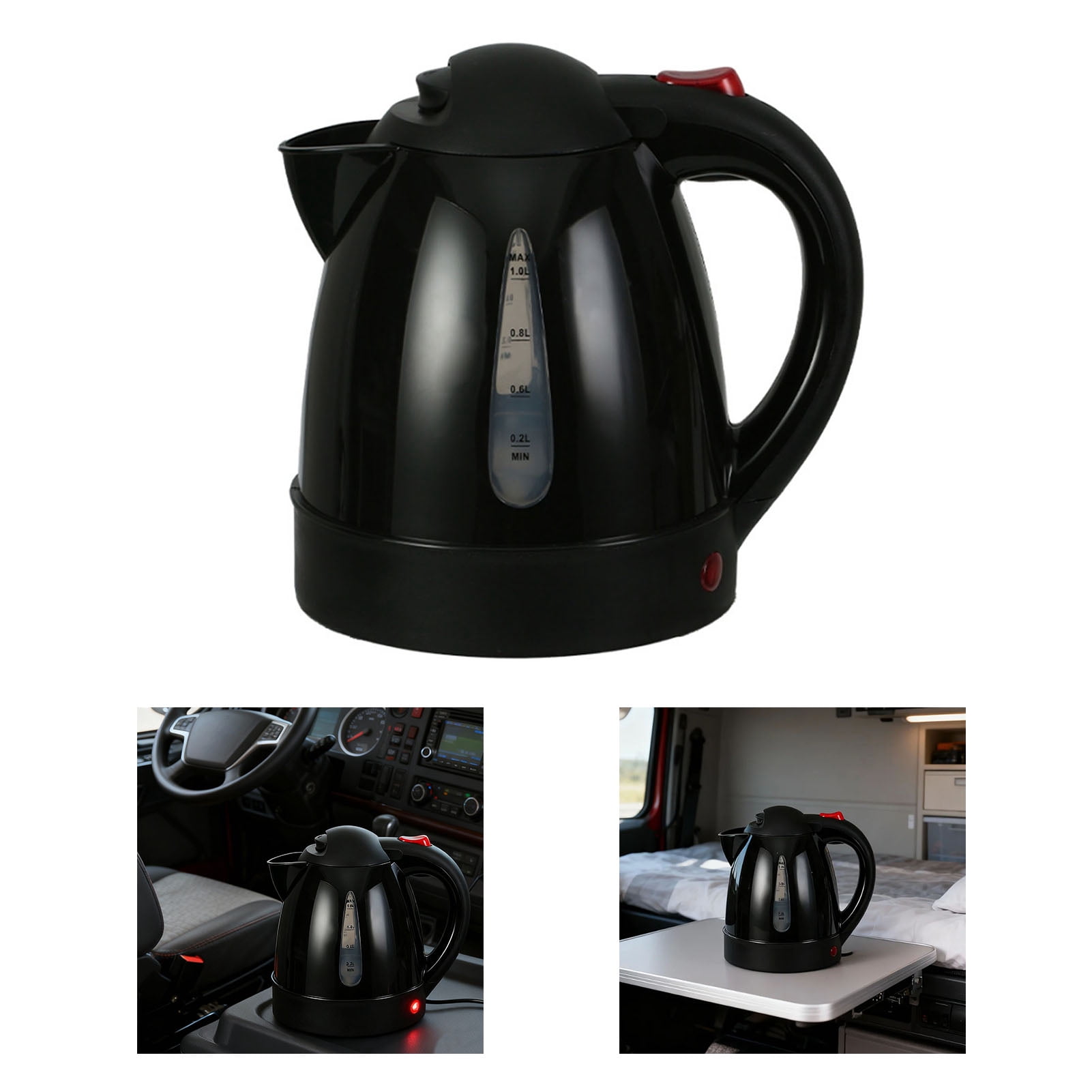 Portable electric kettle Portable car kettle Cigarette lighter automatic power off Portable 1000ml electric kettle 150W tea kettle 12V suitable for cars, off-road vehicles, SUVs,