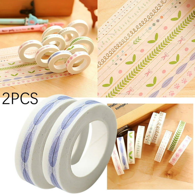 HIBRO 2 Double Sided Tape Heavy Duty 2PCS Christmas Tape Practical Diary  Fine Dividing Line And Paper Tape Hand Account Border Decoration Fresh  Narrow Edge Version Can Write Stickers 