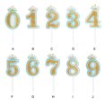 thumbnail image 4 of pitrice Golden Glitter Number Candle Birthday Cake Party Wedding Pie Decoration Kids Gift, Type 2, 4 of 8