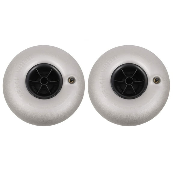 2-Pack 10in Silver Gray PVC Beach Inflatable Wheels,88.18lbs Load-Bearing,Low-Pressure Design for Sand,Camping & Gardening