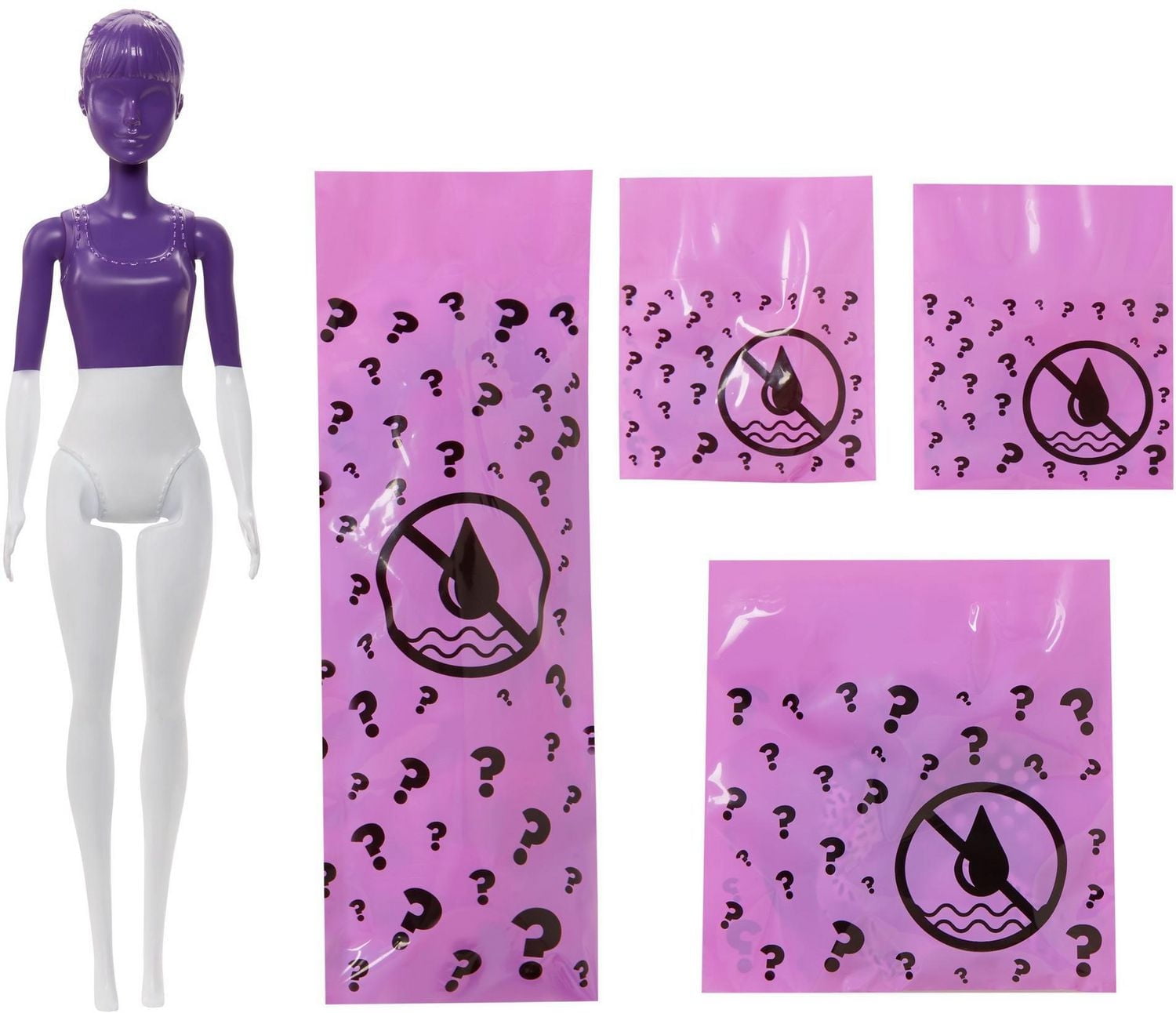 Barbie Color Reveal Série Monochrome, 7 Surprises, 3 ans et plus