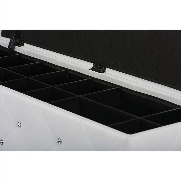 Baxton Studio Seine White Leather Contemporary Storage Ottoman Baxton Studio Seine White Leather Contemporary Storage Ottoman