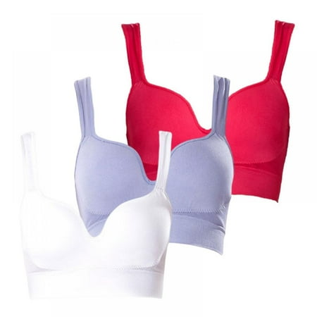 

Xmarks Women Racerback Sports Bras for High Impact Workout - Fitness Widen Shoulder Straps Wirless Sports VestMoisture-Wicking Plus Size(3-Packs)