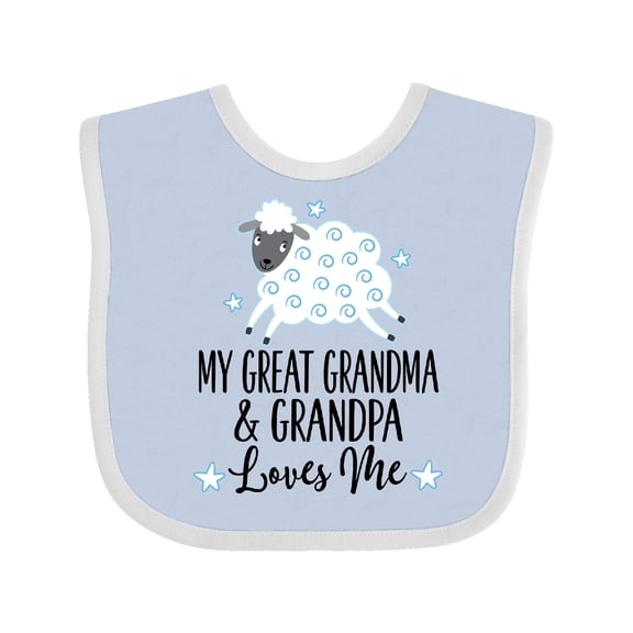 Inktastic My Great Grandpa and Grandma Love Me Boy Lamb Boys or Girls Baby Bib
