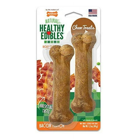 UPC: 0018214813149 | Nylabone Healthy Edibles Natural Bacon Flavored Dog Treats Twin Pack Petite