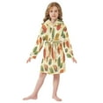 thumbnail image 6 of FORMRS Niños Bathrobe Unisex Hooded Robe Soft Plush Pajamas Sleepwear, Size 4-6T, Beige Leaves, 6 of 7