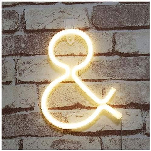 Letter Neon Lights, LED Neon Night Light Neon Lights Wall Decorative Night Light for Kids Bedroom Battery USB Operated Warm White