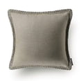 thumbnail image 1 of Paquete de 2 fundas de almohada decorativas de estilo rústico, de lino y arpillera, con bordes recortados a medida, color beige, 18 x 18 pulgadas, 45 x 45 cm (hy), 1 of 3