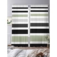 thumbnail image 4 of Sheer Curtains 84 inches Long 2 Panels Set Abstract Striped Light Filtering Sheer Drapes Rod Pocket Window Curtains for Living Room/Bedroom, Sage Green Black White, 4 of 8