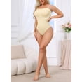 thumbnail image 2 of INSPIRE CHIC Strapless Shapewear for Women Tummy Control Leotard Tube Top Thong Sculpted Bodyshaper with Removable Straps M White, 2 of 4