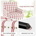 thumbnail image 5 of Giantex Mid-Century Modern Accent Chair, Upholstered Nailed Sofa, Comfy Soft Padded Accent Arm Chairs for Home(Red Checkerboard,2), 5 of 6