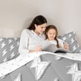 thumbnail image 4 of Erosebridal Hand Drawn Doodle Lightning Twin Comforter Sets,Gray White Bedding Set For Boys Kids, Reversible 2 Pieces, 4 of 7