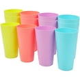 thumbnail image 1 of TORUBIA Coloured Plastic Cups (12 Pack) - 330ml/11 fl oz - Reusable Drinking Tumblers in 4 Colours - Hard Plastic Drinkware for Parties, Camping, BBQs, Picnics & Beach - Dishwasher Safe & BPA Free, 1 of 9