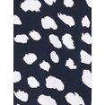 thumbnail image 5 of DARING DIVA Women's Plus Polka Dots Print Ruffle Hem Mock Neck Blouse 3X Navy Blue, 5 of 6
