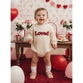 thumbnail image 6 of BemeyourBBs Newborn Baby Girl Boy Valentine Day Outfit Bubble Romper Loved Letter Embroidery Long Sleeve Bodysuit Fall Spring Clothes, 6 of 9