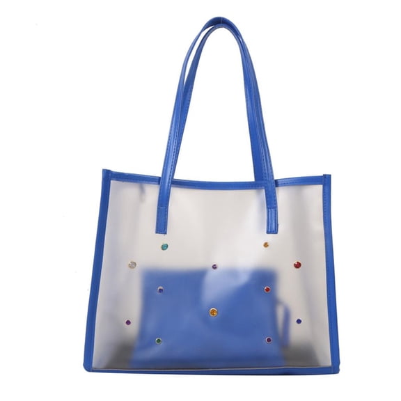 Giaone Chic Clear PVC Tote Bag Large Capacityfor Beach Vacations Work Commutes