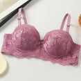 thumbnail image 2 of LNWUY Fashion Lace Bras for Women Lifting Gathering Spaghetti Strap Full Coverage Comfortable Underwire Bra Pink M, 2 of 5