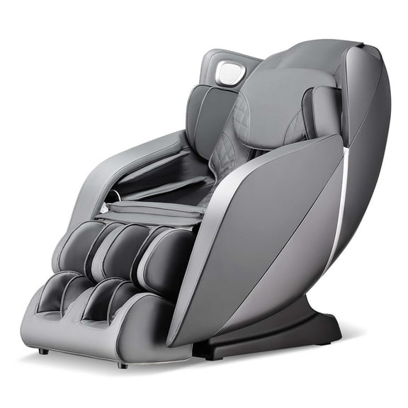 Costway Full Body Massage Chair with Voice Control Heat Foot Roller Gray