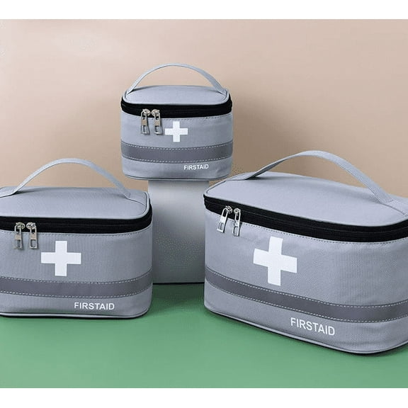 First Aid Carry Kit Bag - Case Box Pouch - Medical Emergency Survival Empty NEW-Gray-Small