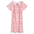 thumbnail image 5 of WBQ Women's Plus Size Nightgown Short Sleeve House Dress Vintage Lace Square Neck Night Gown Oversized Printed Mumu Duster Housecoat Soft Full Length Sleep Dress XL-5XL, 5 of 7